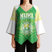 Kuki Independence 2026 Kimono Sleeve Blouse Cook Islands 15 Finest Green Version LT05 - Polynesian Pride