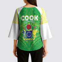 Kuki Independence 2026 Kimono Sleeve Blouse Cook Islands 15 Finest Green Version LT05 - Polynesian Pride
