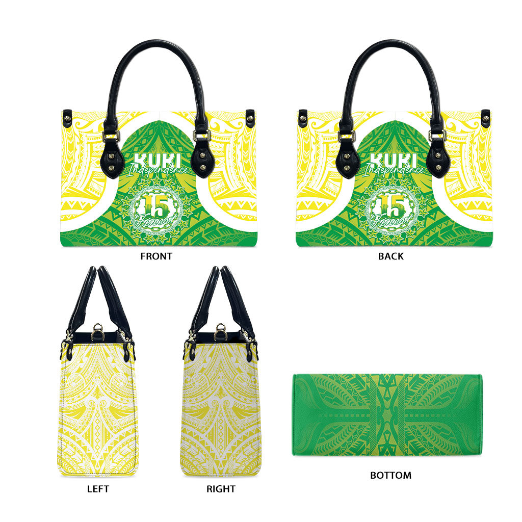 Kuki Independence 2026 Leather Bag Cook Islands 15 Finest Green Version LT05 - Polynesian Pride