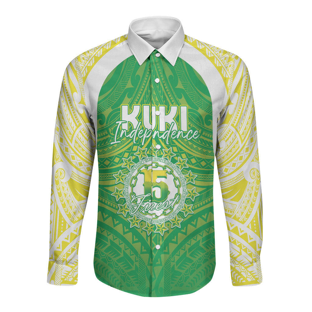 Kuki Independence 2026 Long Sleeve Button Shirt Cook Islands 15 Finest Green Version LT05 Unisex Green - Polynesian Pride