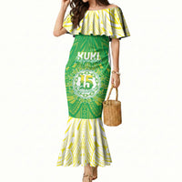 Kuki Independence 2026 Mermaid Dress Cook Islands 15 Finest Green Version LT05 Women Green - Polynesian Pride