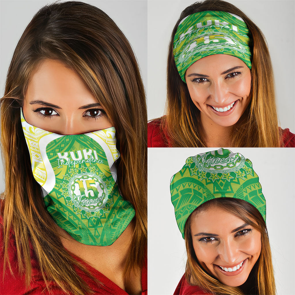 Kuki Independence 2026 Neck Gaiter Cook Islands 15 Finest Green Version LT05 - Polynesian Pride