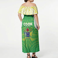 Kuki Independence 2026 Off Shoulder Maxi Dress Cook Islands 15 Finest Green Version LT05 - Polynesian Pride