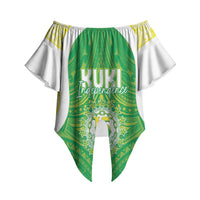 Kuki Independence 2026 Off Shoulder Wrap Waist Top Cook Islands 15 Finest Green Version LT05 Green - Polynesian Pride