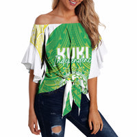 Kuki Independence 2026 Off Shoulder Wrap Waist Top Cook Islands 15 Finest Green Version LT05 - Polynesian Pride