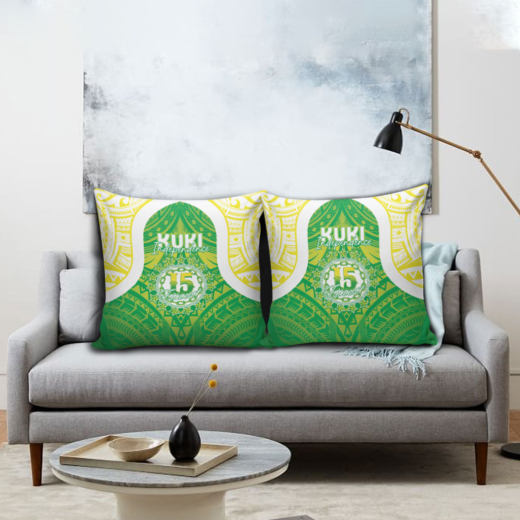 Kuki Independence 2026 Pillow Cover Cook Islands 15 Finest Green Version LT05 - Polynesian Pride
