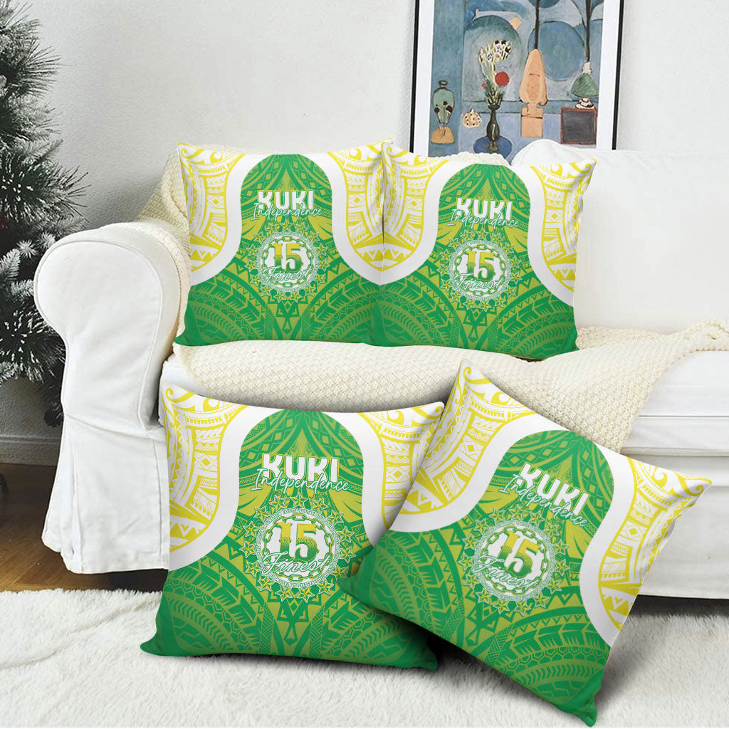 Kuki Independence 2026 Pillow Cover Cook Islands 15 Finest Green Version LT05 - Polynesian Pride