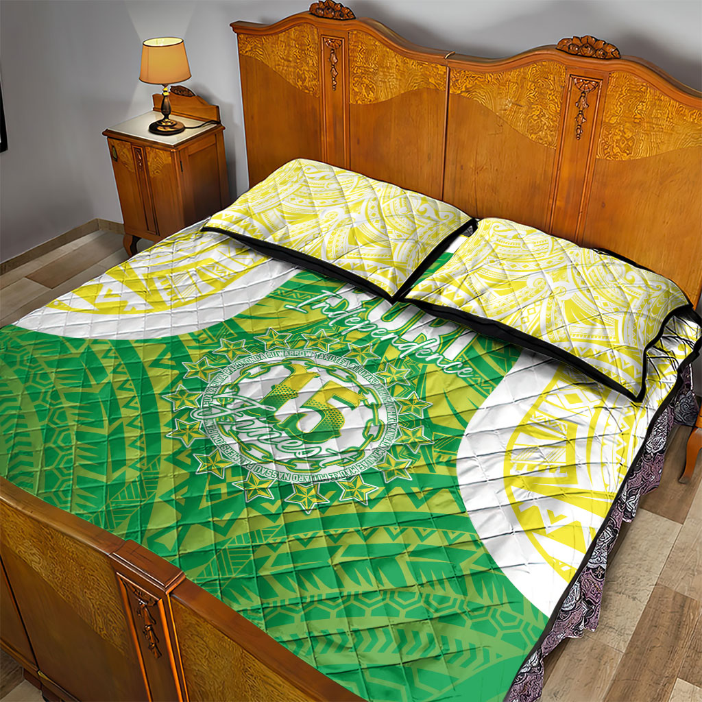 Kuki Independence 2026 Quilt Bed Set Cook Islands 15 Finest Green Version LT05 - Polynesian Pride