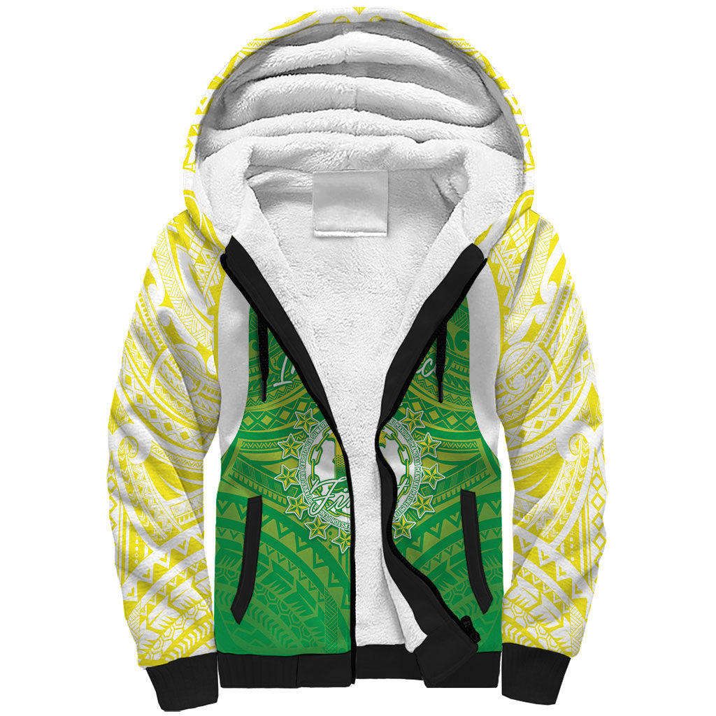 Kuki Independence 2026 Sherpa Hoodie Cook Islands 15 Finest Green Version LT05 Unisex Green - Polynesian Pride