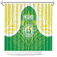 Kuki Independence 2026 Shower Curtain Cook Islands 15 Finest Green Version LT05 Green - Polynesian Pride