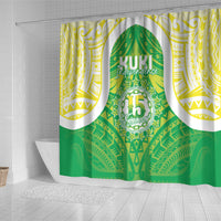 Kuki Independence 2026 Shower Curtain Cook Islands 15 Finest Green Version LT05 - Polynesian Pride