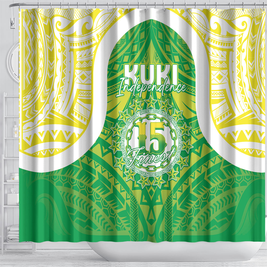 Kuki Independence 2026 Shower Curtain Cook Islands 15 Finest Green Version LT05 - Polynesian Pride