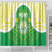 Kuki Independence 2026 Shower Curtain Cook Islands 15 Finest Green Version LT05 - Polynesian Pride