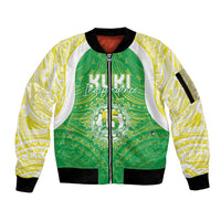 Kuki Independence 2026 Sleeve Zip Bomber Jacket Cook Islands 15 Finest Green Version LT05 Unisex Green - Polynesian Pride