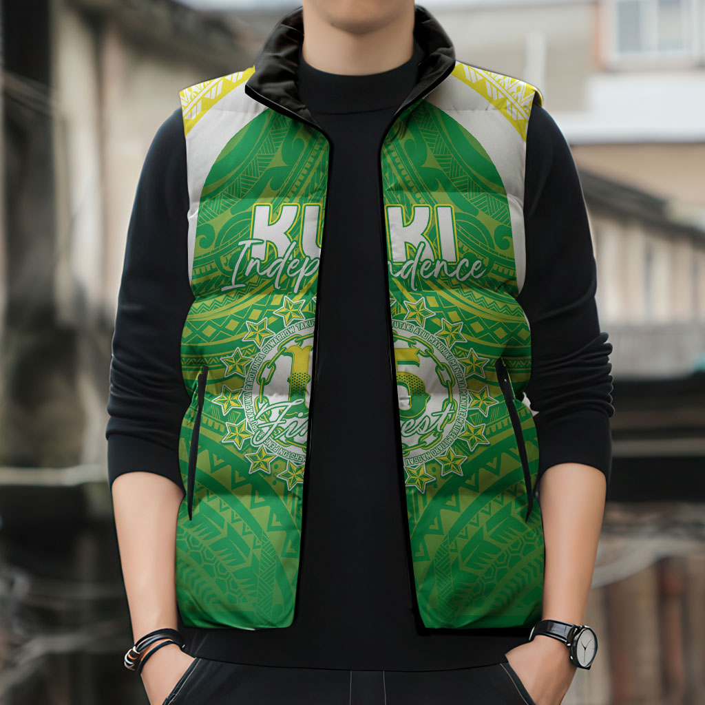 Kuki Independence 2026 Sleeveless Puffer Jacket Cook Islands 15 Finest Green Version LT05 - Polynesian Pride