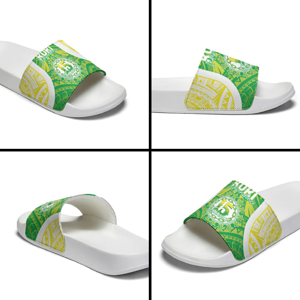 Kuki Independence 2026 Slide Sandals Cook Islands 15 Finest Green Version LT05 - Polynesian Pride