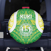 Kuki Independence 2026 Spare Tire Cover Cook Islands 15 Finest Green Version LT05 No hole Green - Polynesian Pride