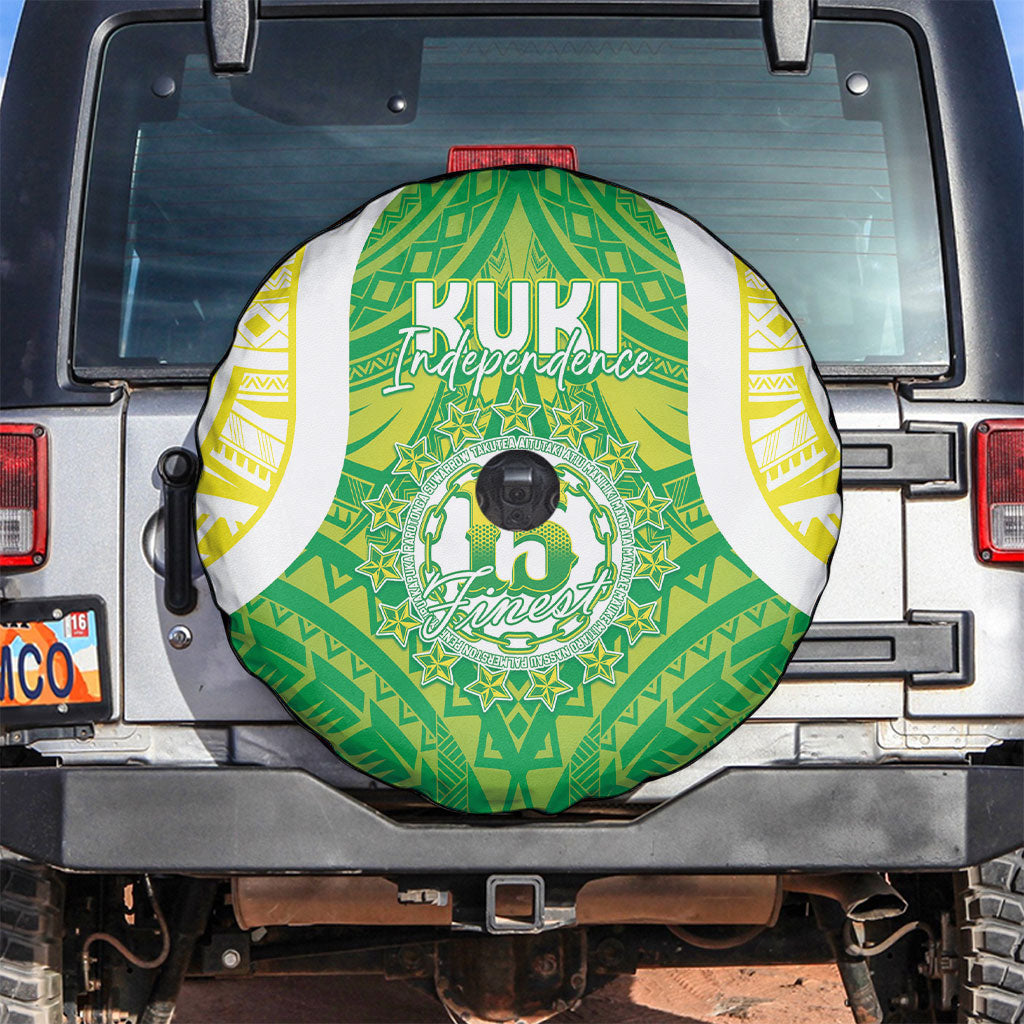 Kuki Independence 2026 Spare Tire Cover Cook Islands 15 Finest Green Version LT05 Green - Polynesian Pride