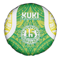 Kuki Independence 2026 Spare Tire Cover Cook Islands 15 Finest Green Version LT05 - Polynesian Pride
