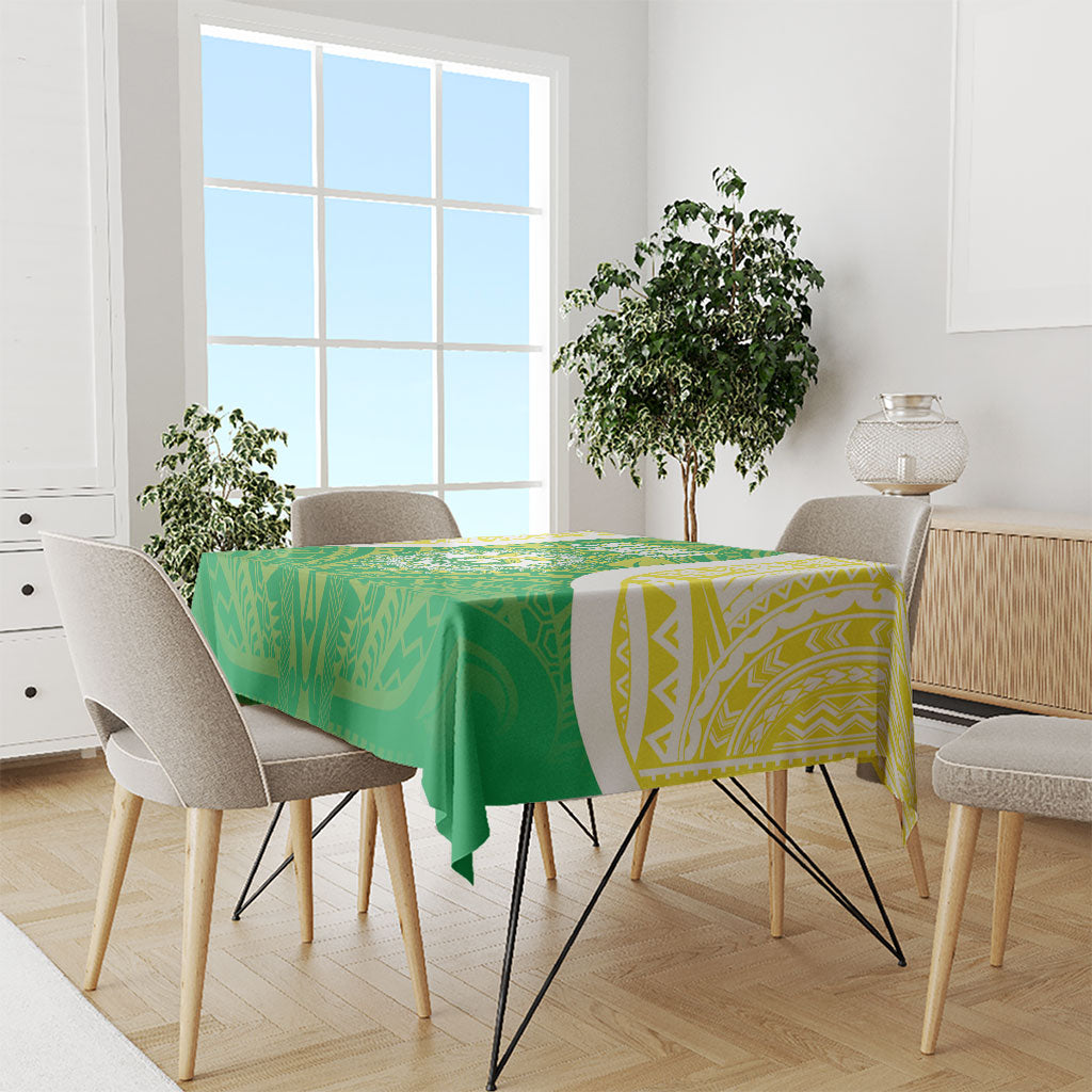 Kuki Independence 2026 Tablecloth Cook Islands 15 Finest Green Version LT05 - Polynesian Pride