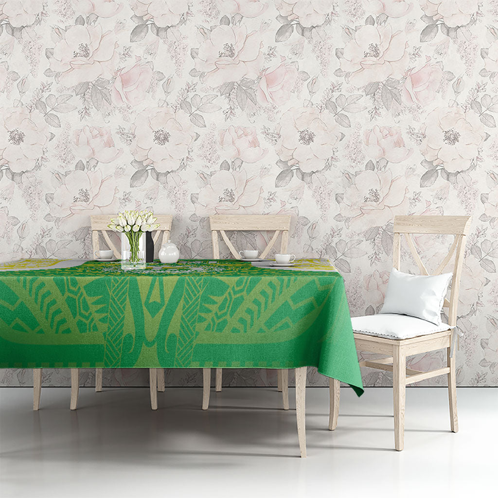 Kuki Independence 2026 Tablecloth Cook Islands 15 Finest Green Version LT05 - Polynesian Pride