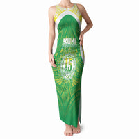 Kuki Independence 2026 Tank Maxi Dress Cook Islands 15 Finest Green Version LT05 Women Green - Polynesian Pride