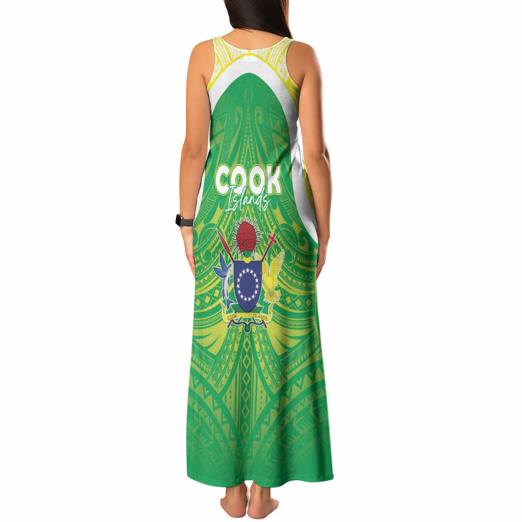 Kuki Independence 2026 Tank Maxi Dress Cook Islands 15 Finest Green Version LT05 - Polynesian Pride