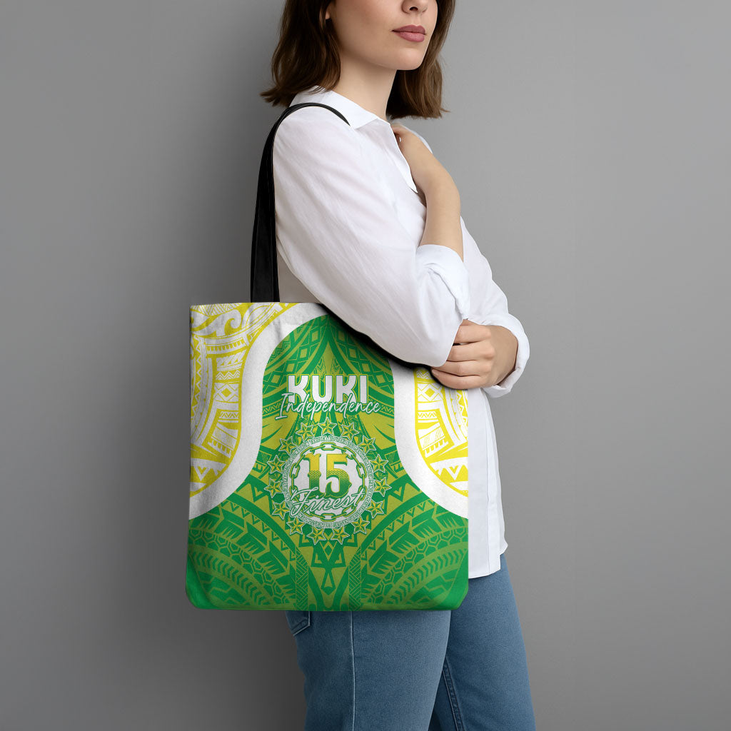 Kuki Independence 2026 Tote Bag Cook Islands 15 Finest Green Version LT05 - Polynesian Pride
