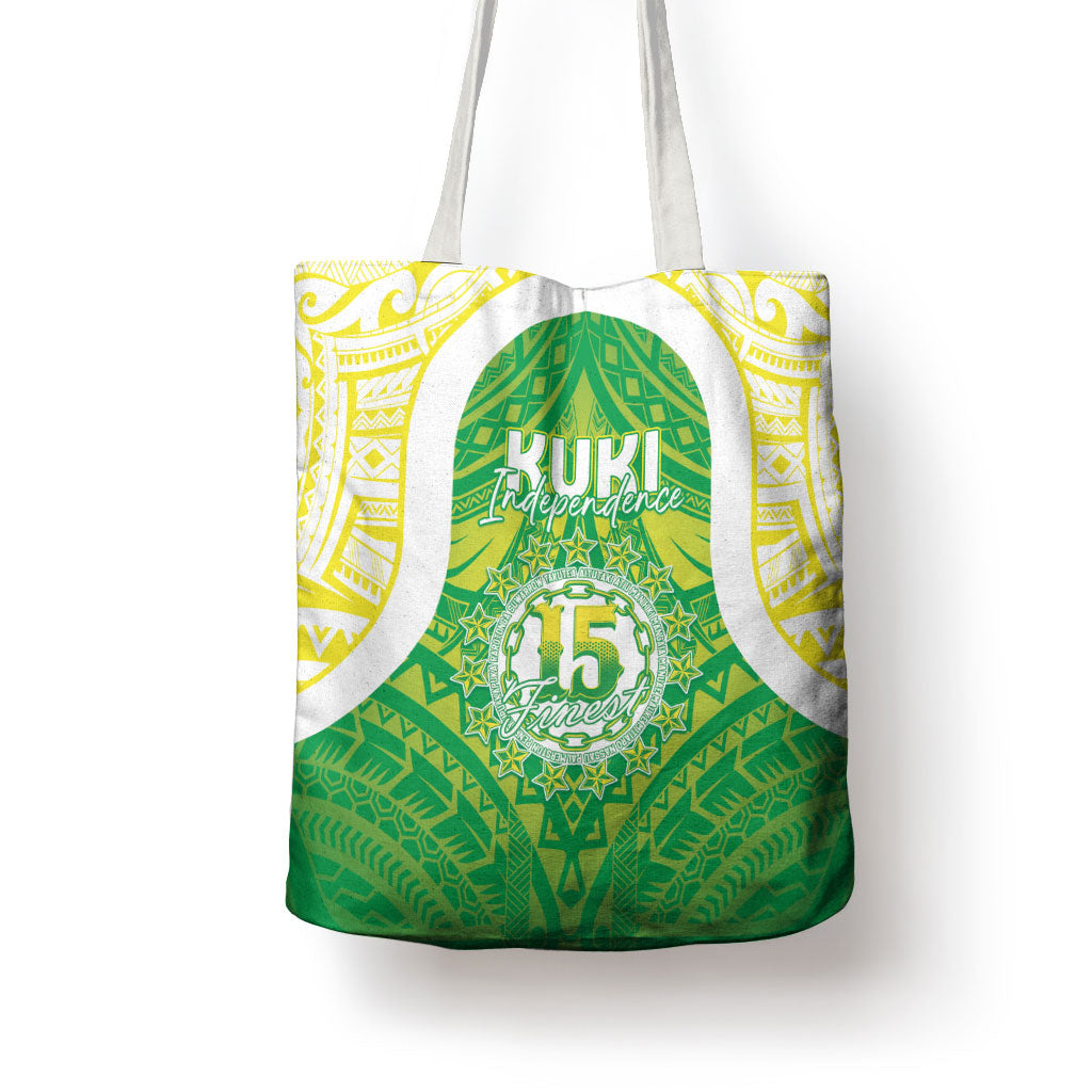 Kuki Independence 2026 Tote Bag Cook Islands 15 Finest Green Version LT05 - Polynesian Pride