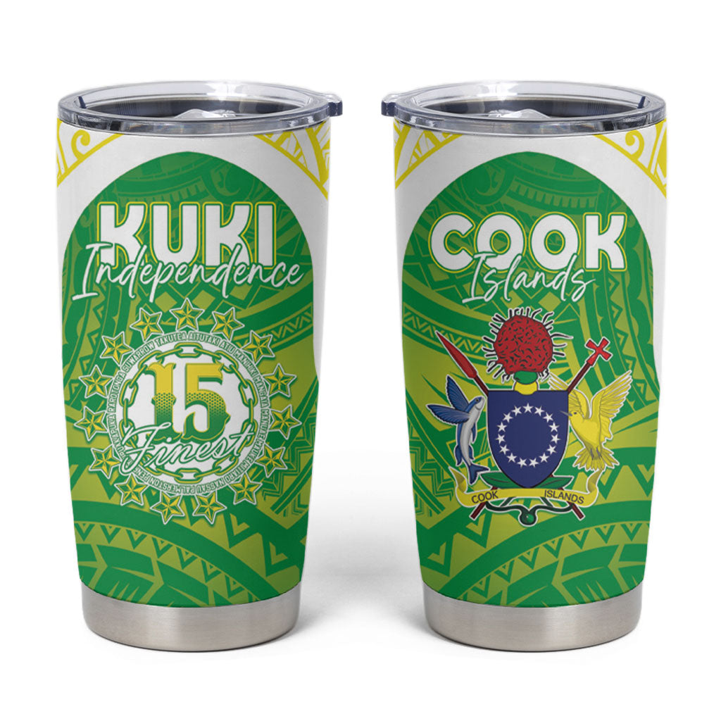 Kuki Independence 2026 Tumbler Cup Cook Islands 15 Finest Green Version LT05 Green - Polynesian Pride