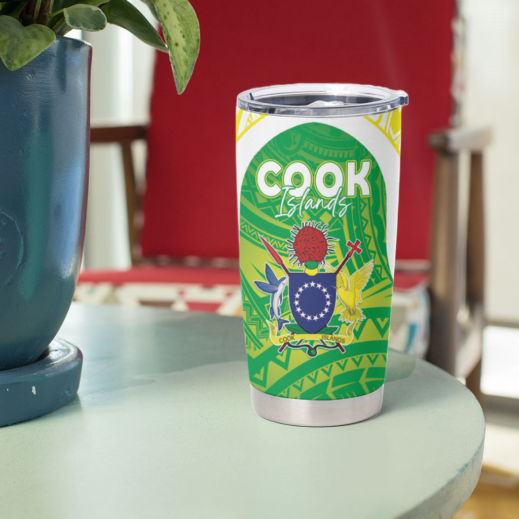 Kuki Independence 2026 Tumbler Cup Cook Islands 15 Finest Green Version LT05 - Polynesian Pride