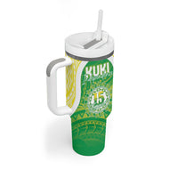 Kuki Independence 2026 Tumbler With Handle Cook Islands 15 Finest Green Version LT05 - Polynesian Pride