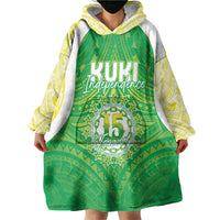 Kuki Independence 2026 Wearable Blanket Hoodie Cook Islands 15 Finest Green Version LT05 - Polynesian Pride