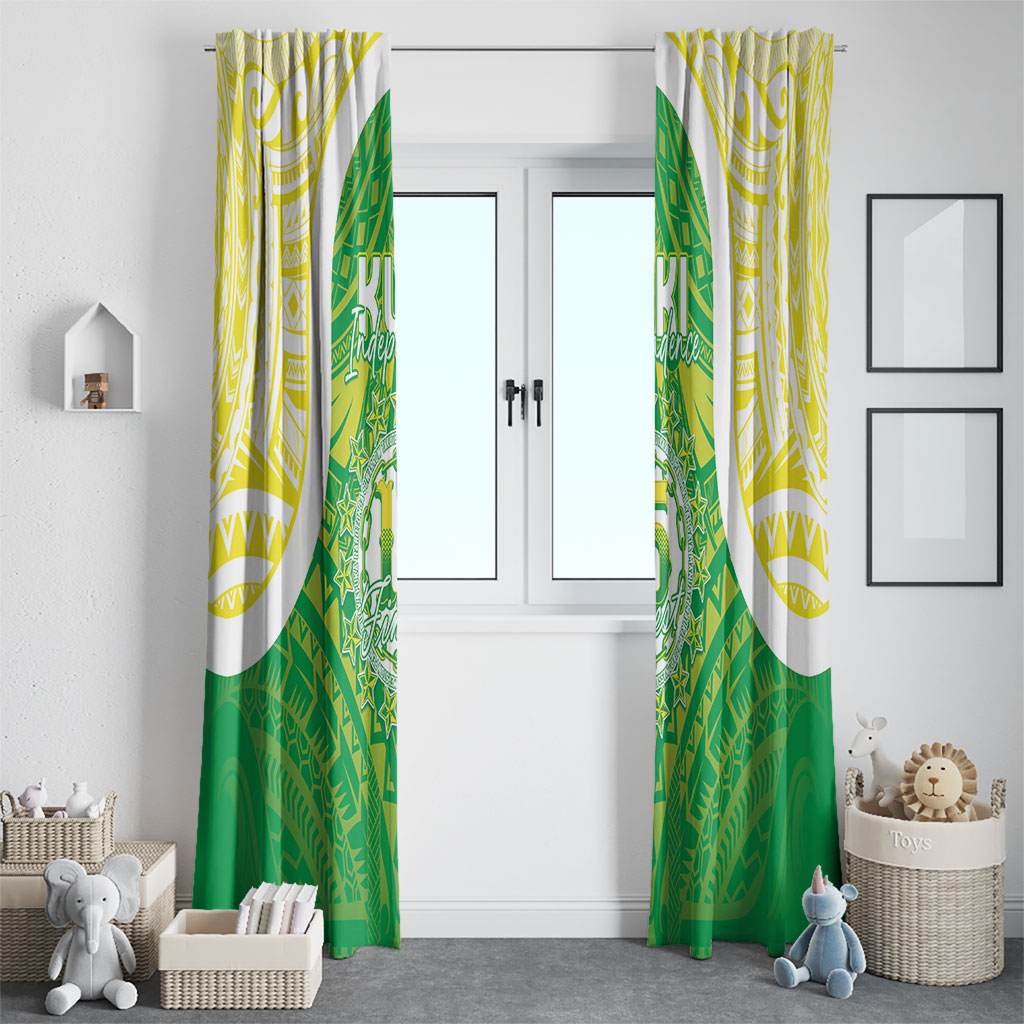 Kuki Independence 2026 Window Curtain Cook Islands 15 Finest Green Version LT05 - Polynesian Pride