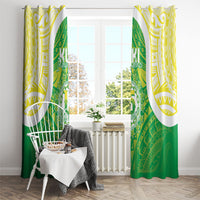 Kuki Independence 2026 Window Curtain Cook Islands 15 Finest Green Version LT05 - Polynesian Pride