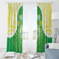 Kuki Independence 2026 Window Curtain Cook Islands 15 Finest Green Version LT05 - Polynesian Pride