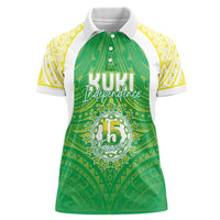 Kuki Independence 2026 Women Polo Shirt Cook Islands 15 Finest Green Version LT05 Female Green - Polynesian Pride