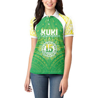 Kuki Independence 2026 Women Polo Shirt Cook Islands 15 Finest Green Version LT05 - Polynesian Pride