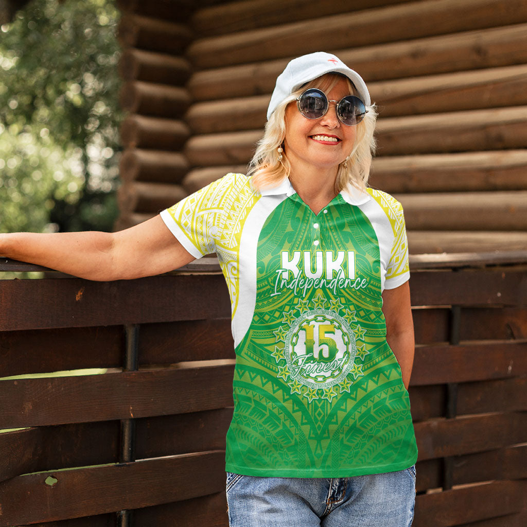 Kuki Independence 2026 Women Polo Shirt Cook Islands 15 Finest Green Version LT05 - Polynesian Pride