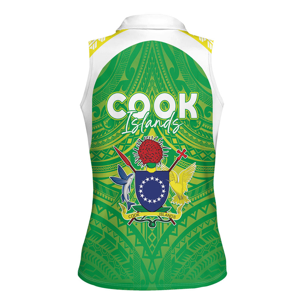 Kuki Independence 2026 Women Sleeveless Polo Shirt Cook Islands 15 Finest Green Version LT05 - Polynesian Pride
