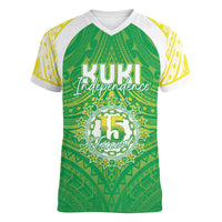 Kuki Independence 2026 Women V-Neck T-Shirt Cook Islands 15 Finest Green Version LT05 Female Green - Polynesian Pride