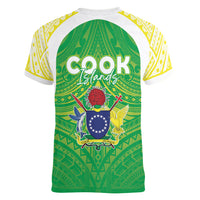 Kuki Independence 2026 Women V-Neck T-Shirt Cook Islands 15 Finest Green Version LT05 - Polynesian Pride