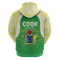 Kuki Independence 2026 Zip Hoodie Cook Islands 15 Finest Green Version LT05 - Polynesian Pride