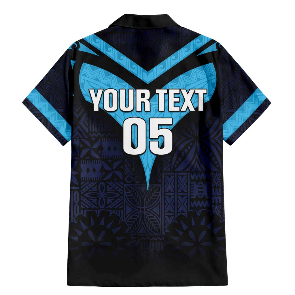 Custom Fiji Kaiviti Rugby Family Matching Mermaid Dress and Hawaiian Shirt Fiji Tapa Pattern LT05 - Polynesian Pride