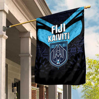 Fiji Kaiviti Rugby Garden Flag Fiji Tapa Pattern LT05 House Flag Blue - Polynesian Pride
