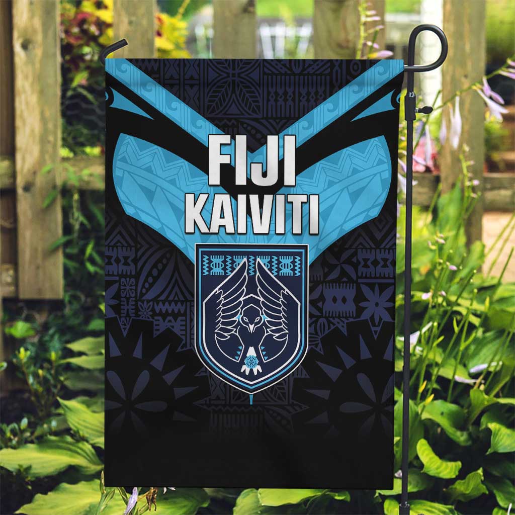 Fiji Kaiviti Rugby Garden Flag Fiji Tapa Pattern LT05 Garden Flag Blue - Polynesian Pride