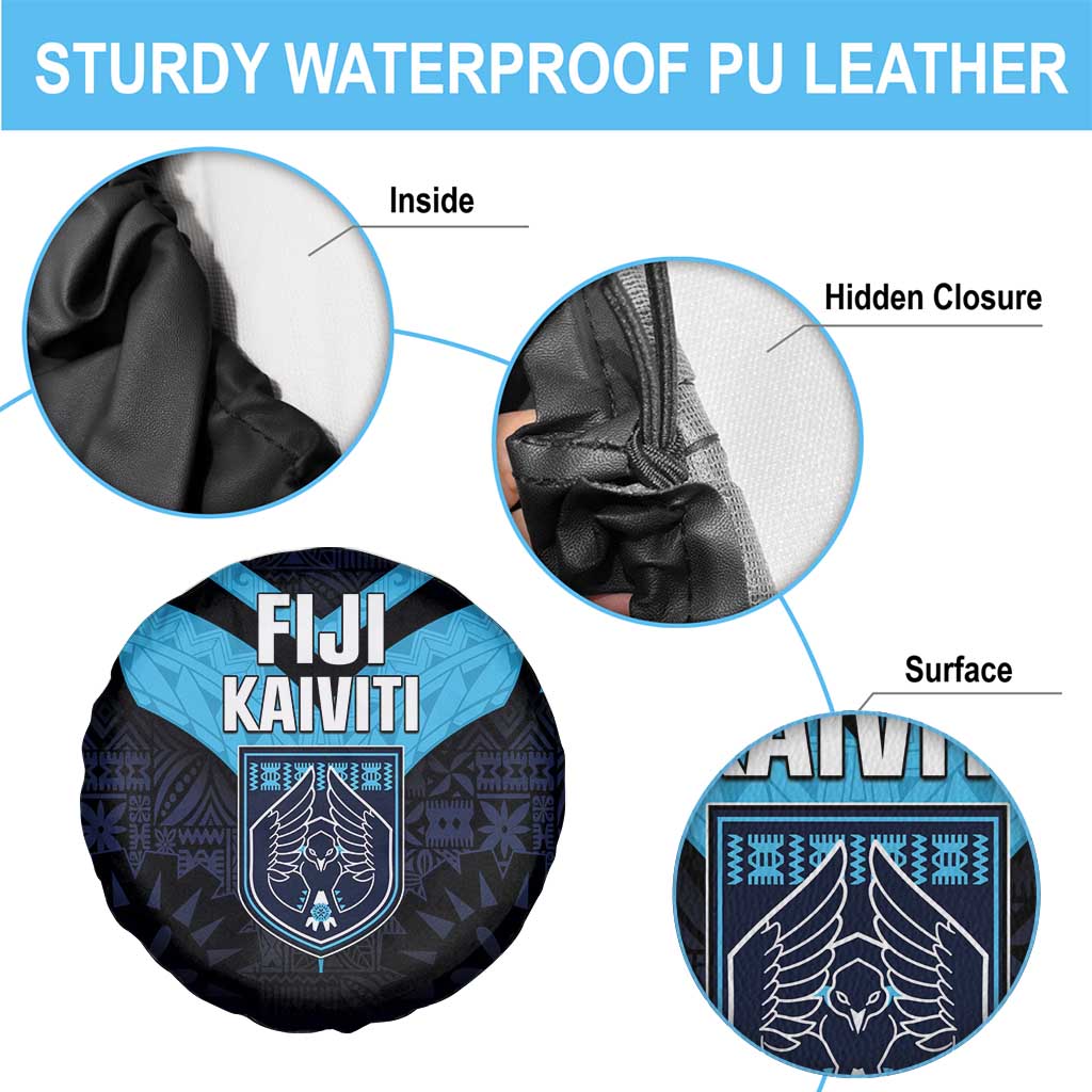 Fiji Kaiviti Rugby Spare Tire Cover Fiji Tapa Pattern