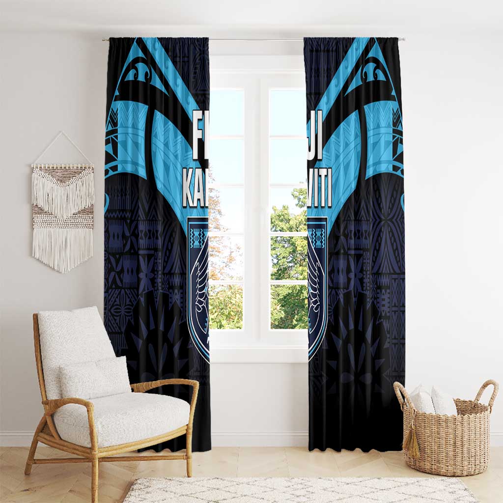 Fiji Kaiviti Rugby Window Curtain Fiji Tapa Pattern LT05 - Polynesian Pride
