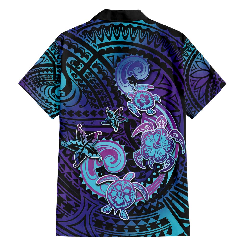 Hawaii Makahiki Turtle Family Matching Off Shoulder Maxi Dress and Hawaiian Shirt Spiral Polynesian Tattoo LT05 - Polynesian Pride