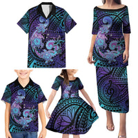Hawaii Makahiki Turtle Family Matching Puletasi and Hawaiian Shirt Spiral Polynesian Tattoo LT05 - Polynesian Pride